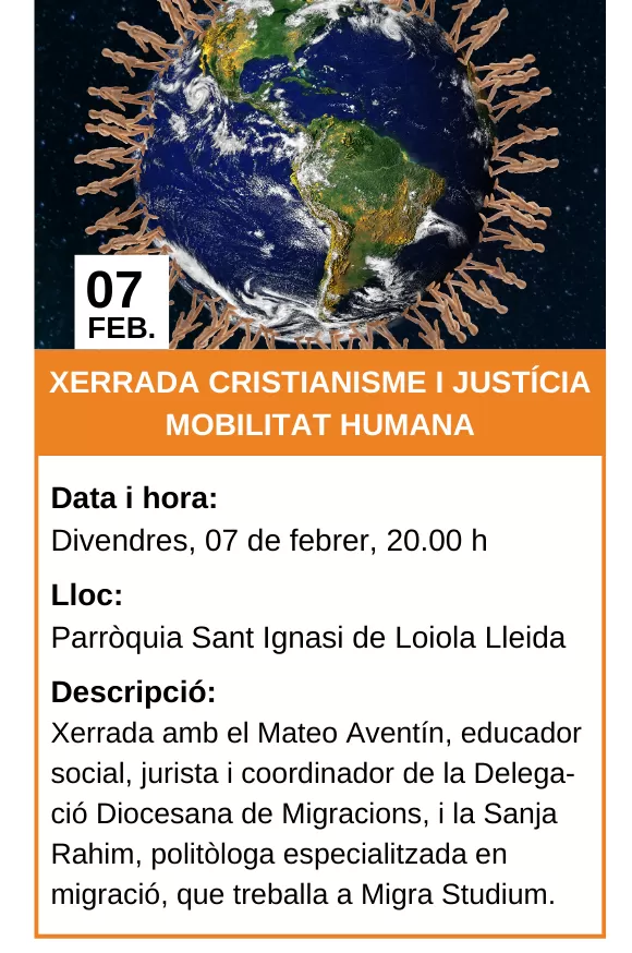 Agenda 07/02/2025 - Xerrada Cristianisme i Justícia "Mobilitat Humana"
