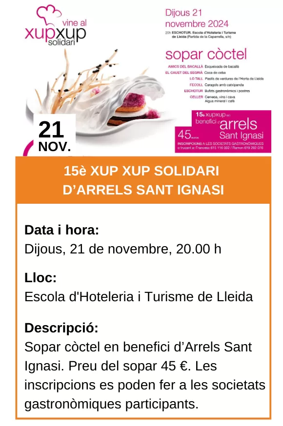 Agenda 21/11/2024 - Xup Xup Solidari  2024
