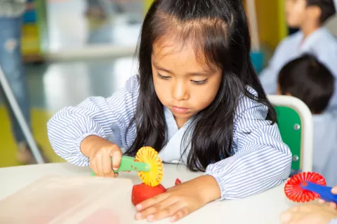 Alumna d'infantil de l'escola Jesuites Bellvitge