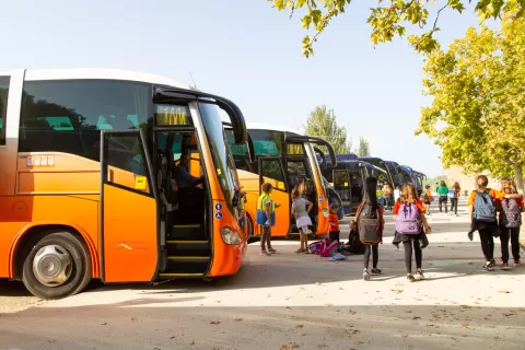 Zona autobusos de l'escola Jesuites Lleida