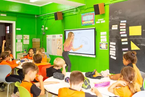 Aula de primaria de l'escola Jesuites Lleida