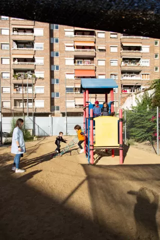 Area d'esbarjo d'infantil de l'escola Jesuites Poble-sec