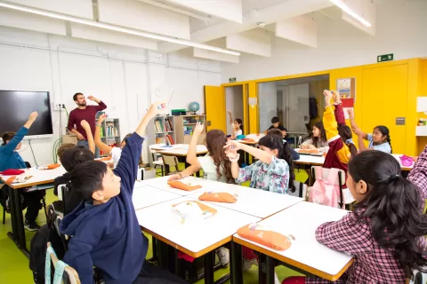 Aules de primària de l'escola Jesuites Poble-sec