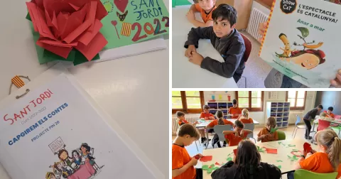 Imatges d'algunes de les activitats de Sant Jordi al Col·legi Claver