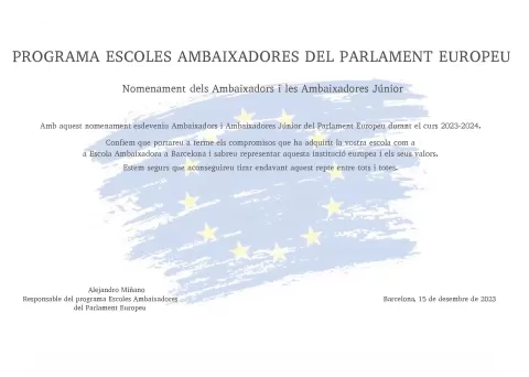 Escola Ambaixadora del Parlament Europeu -Sant Ignasi