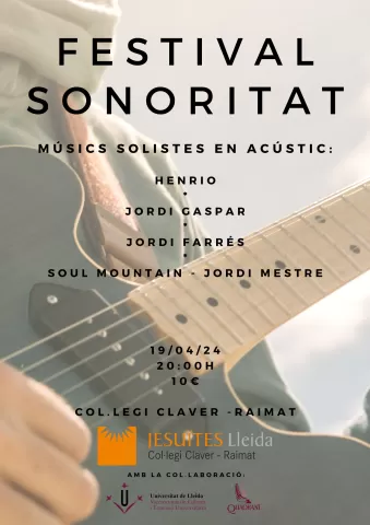 Cartell del festival de música Sonoritat al Col·legi Claver