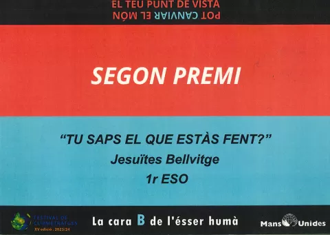 2n Premi Clipmetratge Mans Unides per l'alumnat de 1r d'ESO de Jesuïtes Bellvitge