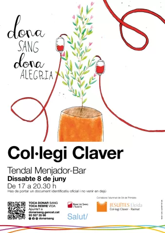 Cartell Guanyador Campanya Donació Sang en el marc del projecte "Ho Portem a la Sang" de 5è de primària. 
