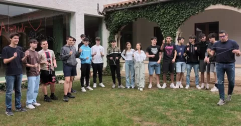 Alumnes de 1r de Batxillerat de Jesuïtes Lleida en el taller Aruitectura a les Aules del COAC