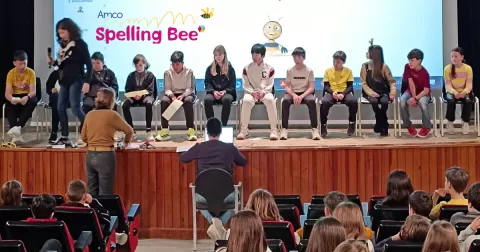 Final escolar del concurs d'AMPO Spelling Bee a Jesuïtes Lleida
