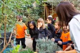 L'hort amb els alumnes d'infantil de l'escola Jesuites Poble-sec