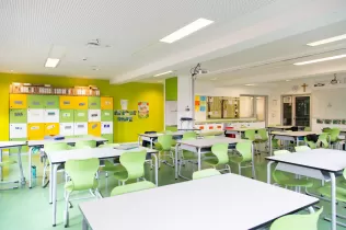 Aula de primaria de l'escola Jesuites Gracia