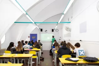 Aula de batxillerat de l'escola Jesuïtes Sant Gervasi