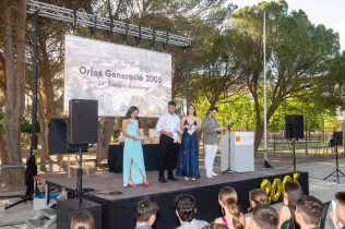 Presentació d'un grup d'alumnes de l'acte de elebració de les Orles de 2n de Batxillerat del curs 2022-23