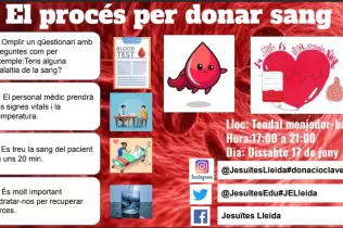 Infografia sobre el procés de donar sang feta per l'alumnat de 5è de primària NEI del curs 2022-23