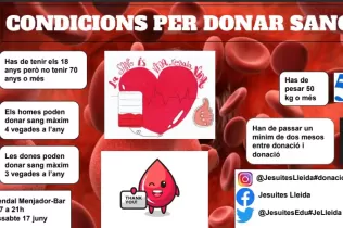 Infografia sobre les condicions de donar sang feta per l'alumnat de 5è de primària NEI del curs 2022-23