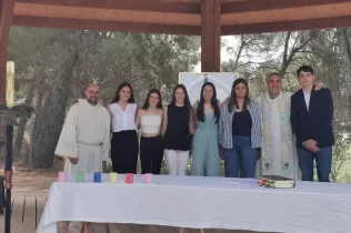 Celebració de la Renovació de la Fe a l'Aula Natura Pare Salat amb el grup d'alumnes de 3r ESO-TQE