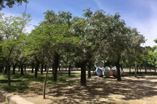 Pati de Jesuïtes Lleida Col·legi Claver, enmig de la natura