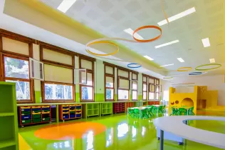 Aula de l'etapa infantil MOPI P4 de Jesuïtes Lleida Col·legi Claver