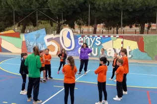 Exhibició davant les famílies i la resta d’esportistes.