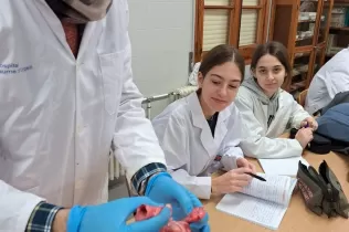 Pràctica del cor amb l'alumnat de 4t ESO-TQE al laboratori de Jesuítes Lleida