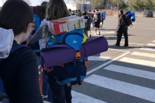 Alumnes de 4t ESO-TQE de Jesuïtes Lleida Col·legi Claver participant en un recés a Verdú en el marc del programa OVE, juntament amb pastoral