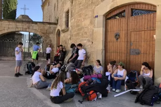 Alumnes de 4t ESO-TQE de Jesuïtes Lleida Col·legi Claver participant en un recés a Verdú en el marc del programa OVE, juntament amb pastoral