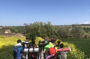 Alumnes de 4t ESO-TQE de Jesuïtes Lleida Col·legi Claver participant en un recés a Verdú en el marc del programa OVE, juntament amb pastoral