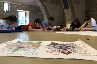 Alumnes de 4t ESO-TQE de Jesuïtes Lleida Col·legi Claver participant en un recés a Verdú en el marc del programa OVE, juntament amb pastoral