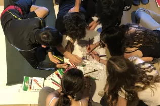 Alumnes de 4t ESO-TQE de Jesuïtes Lleida Col·legi Claver participant en un recés a Verdú en el marc del programa OVE, juntament amb pastoral