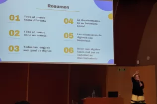 Xerrada de sociolingüística a la UdL a l'alumnat de 2n de Batxillerat del Col·legi Claver sobre les PAU