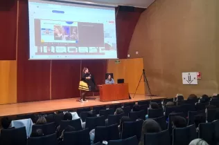 Xerrada de sociolingüística a la UdL a l'alumnat de 2n de Batxillerat del Col·legi Claver sobre les PAU