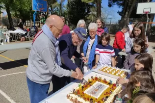Pare Ignasi Salat a la celebració del 40 aniversari de l'Escola de Pares i Mares del Claver