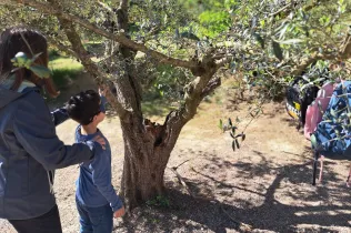 Mestres de l'escola Les Codinetes de Tarragona i d'una educadora del Centre de Recursos Pedagògics del Tarragonès, en la seva visita a Jesuïtes Lleida per conèixer el projecte d'escola bosc de Claver Natura. 