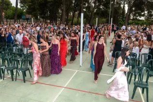 Alumnes de 2n Batxillerat durant la celebració de les Orles de la generació del 2007