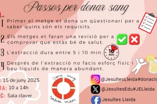 Inforgrafia sobra la donació de sang feta per un grup d'alumnes de 5è de primària-NEI en el m arc del projecte Claver Natura