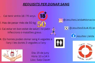 Inforgrafia sobra la donació de sang feta per un grup d'alumnes de 5è de primària-NEI en el m arc del projecte Claver Natura