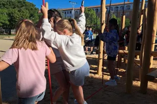 Nous espais de joc al pati de Jesuïtes Lleida Col·legi Claver