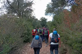 Sortida del grup CIM (Claver i Muntanya) d'alumnes de Batxillerat i 4t ESO-TQE de Jesuïtes Lleida Col·legi Claver, a la Via Ferrata Saltant de l'Aigua. 