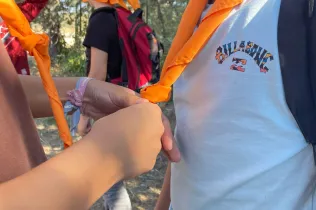 Alumnes de 1r ESO-NEI de Jesuïtes Lleida Col·legi Claver durant el peregrinatge al castell santuari de Xavier (Navarra)