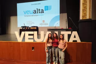 Alumnes de 4t ESO-TQE de Jesuïtes Lleida Col·legi Claver a la final territorial del certamen de lectura Veu Alta 2026 a Mollerussa