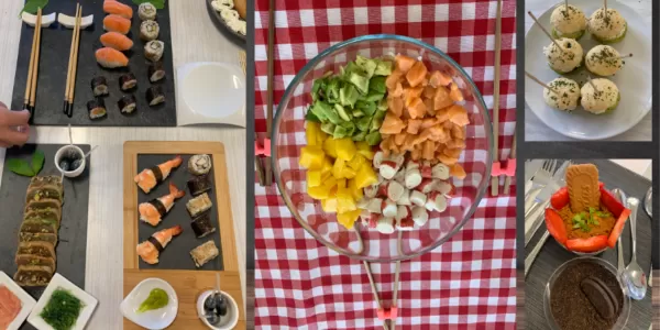 Plats elaborats pels alumnes de 3r ESO-TQE en el concurs Masterchef realitzat com a producte final del projecte "Oído Cocina"